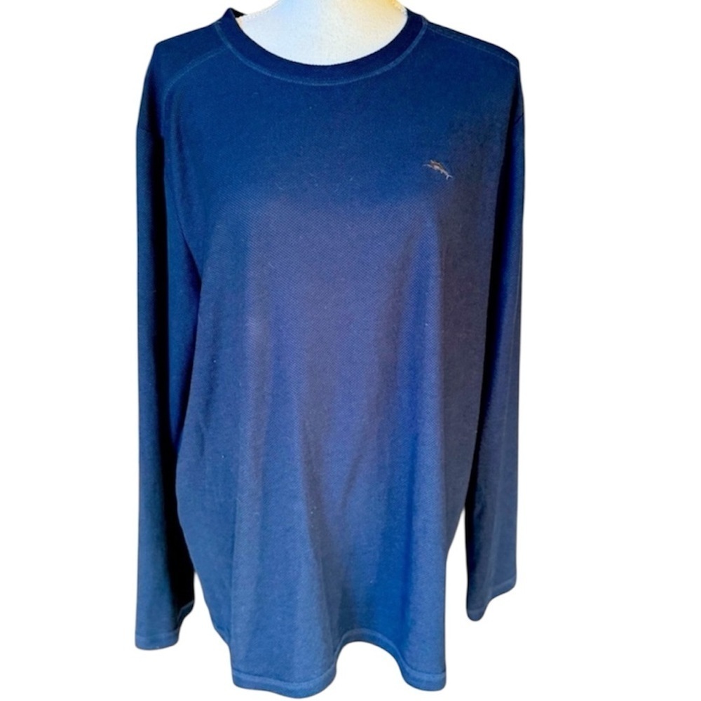 Tommy Bahamas men’s long sleeve crewneck shirt, large navy excellent condition